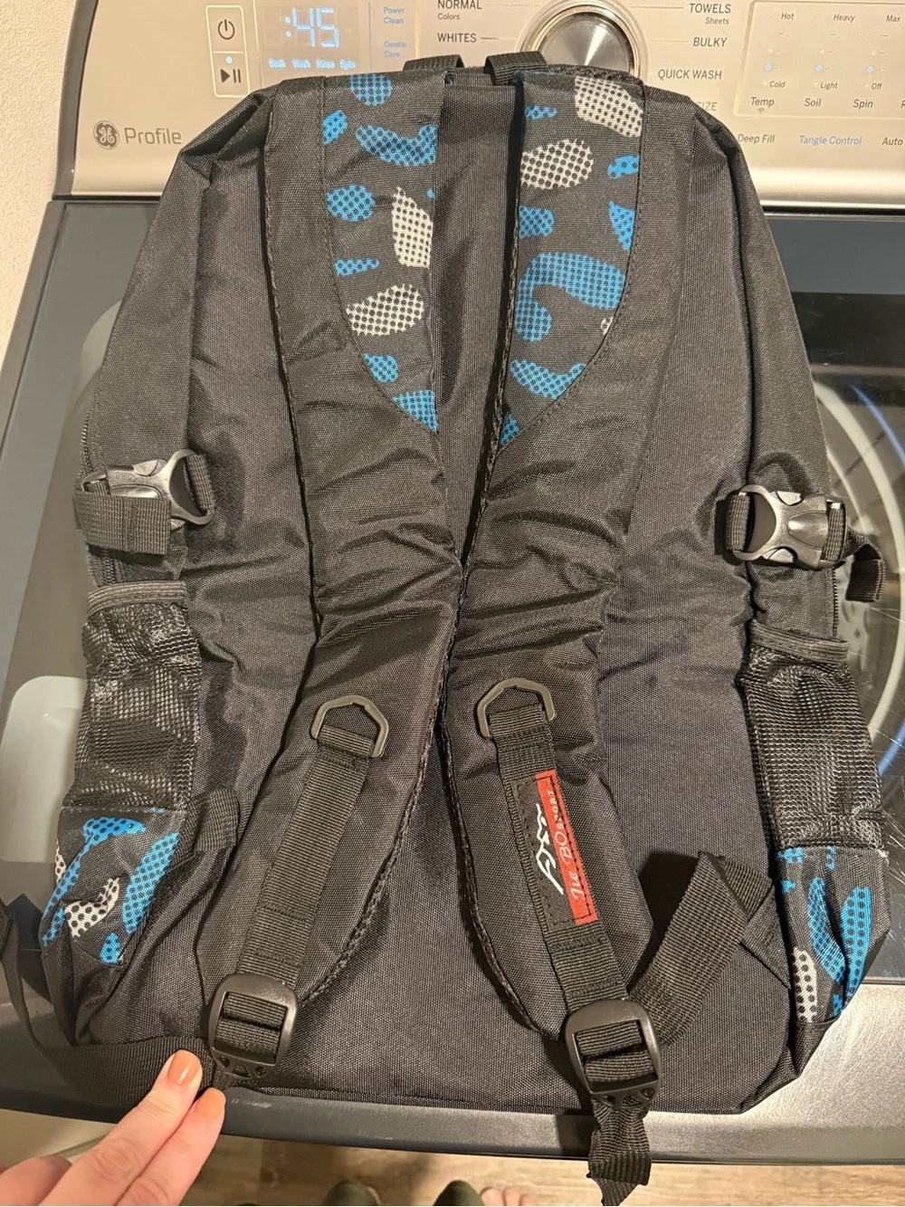 Kids Black & Blue Multi-Pocket Backpack